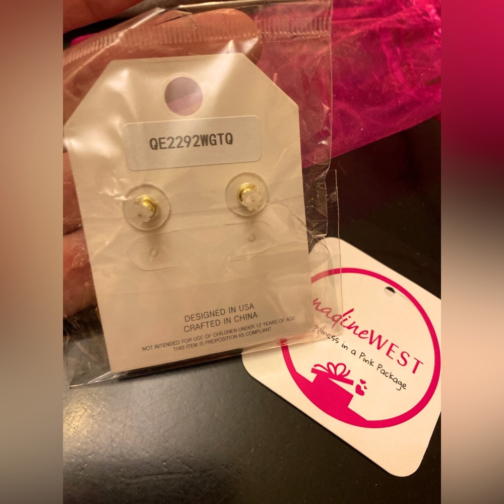 NWT Nadine West Pomina Gold Turquoise Ear Earrings - Picture 4 of 7